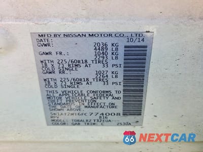 Zdjęcie 14 z 14 samochodu: 2015 NISSAN ROGUE SL VIN:5N1AT2MT6FC774008 - miniatura