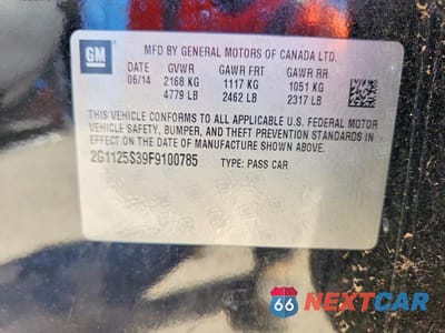 Zdjęcie 12 z 12 samochodu: 2015 CHEVROLET IMPALA LT VIN:2G1125S39F9100785 - miniatura