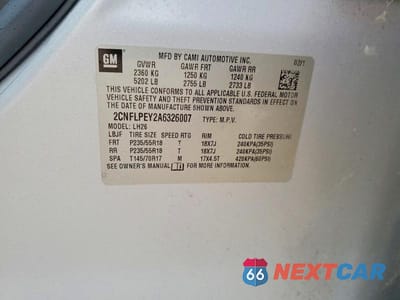 Zdjęcie 12 z 12 samochodu: 2010 CHEVROLET EQUINOX LT VIN:2CNFLPEY2A6326007 - miniatura