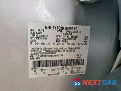 Zdjęcie 13 z 13 samochodu: 2014 FORD EXPLORER LIMITED VIN:1FM5K8F84EGB07798 - miniatura