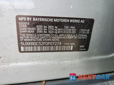 Zdjęcie 14 z 14 samochodu: 2015 BMW X5 XDRIVE35I VIN:5UXKR0C52F0P07274 - miniatura