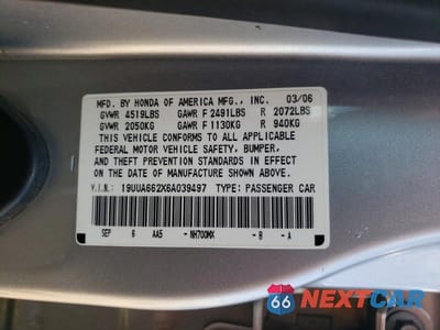 Zdjęcie 12 z 12 samochodu: 2006 ACURA 3.2TL VIN:19UUA662X6A039497 - miniatura