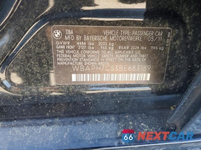 Zdjęcie 12 z 12 samochodu: 2011 BMW 328 I VIN:WBAPH7C53BE683189 - miniatura