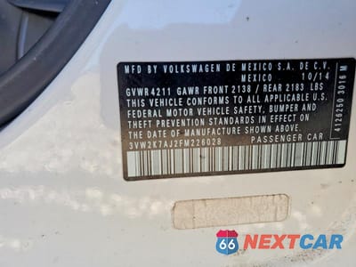 Zdjęcie 12 z 12 samochodu: 2015 VOLKSWAGEN JETTA BASE VIN:3VW2K7AJ2FM226028 - miniatura