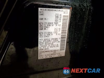 Zdjęcie 14 z 14 samochodu: 2019 NISSAN PATHFINDER SV VIN:5N1DR2MM4KC629645 - miniatura