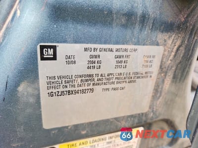 Zdjęcie 12 z 12 samochodu: 2009 CHEVROLET MALIBU 2LT VIN:1G1ZJ57BX94182779 - miniatura