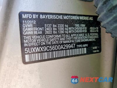 Zdjęcie 13 z 13 samochodu: 2013 BMW X3 XDRIVE28I VIN:5UXWX9C56D0A29947 - miniatura