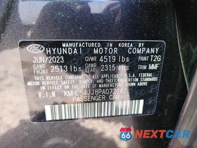 Zdjęcie 12 z 12 samochodu: 2023 HYUNDAI SONATA HYBRID LIMITED VIN:KMHL54JJ8PA072142 - miniatura