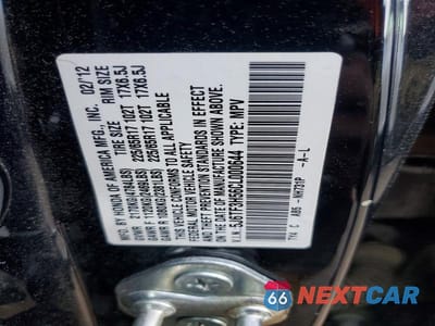 Zdjęcie 12 z 12 samochodu: 2012 HONDA CROSSTOUR EXL VIN:5J6TF3H56CL000644 - miniatura