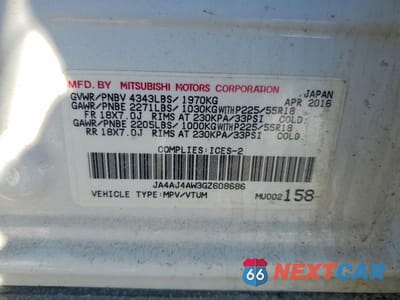Zdjęcie 14 z 14 samochodu: 2016 MITSUBISHI RVR VIN:JA4AJ4AW3GZ608686 - miniatura