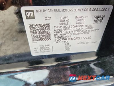 Zdjęcie 12 z 12 samochodu: 2024 CHEVROLET SILVERADO C1500 CUSTOM VIN:3GCPABEK0RG277189 - miniatura