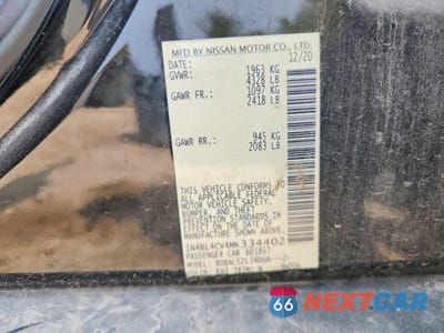 Zdjęcie 13 z 13 samochodu: 2021 NISSAN ALTIMA SR VIN:1N4BL4CV4MN334402 - miniatura