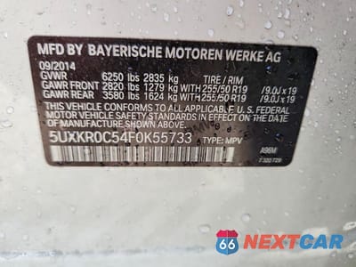 Zdjęcie 14 z 14 samochodu: 2015 BMW X5 XDRIVE35I VIN:5UXKR0C54F0K55733 - miniatura