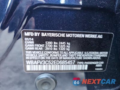Zdjęcie 12 z 12 samochodu: 2014 BMW 535 D XDRIVE VIN:WBAFV3C52ED685457 - miniatura