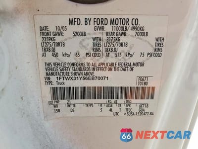 Zdjęcie 12 z 12 samochodu: 2006 FORD F350 SRW SUPER DUTY VIN:1FTWX31Y56EB70071 - miniatura