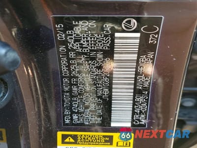 Zdjęcie 12 z 12 samochodu: 2015 LEXUS ES 300H VIN:JTHBW1GG8F2093796 - miniatura