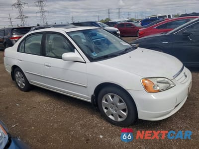Czwarte zdjęcie samochodu z boku: 2002 HONDA CIVIC EX VIN:1HGES26842L045583 - miniatura