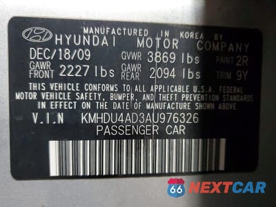 Zdjęcie 13 z 13 samochodu: 2010 HYUNDAI ELANTRA GLS VIN:KMHDU4AD3AU976326 - miniatura