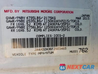 Zdjęcie 13 z 13 samochodu: 2015 MITSUBISHI OUTLANDER ES VIN:JA4AD2A36FZ603465 - miniatura