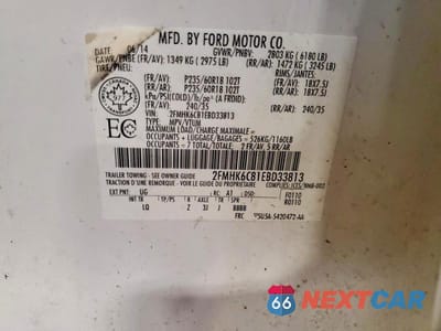 Zdjęcie 13 z 13 samochodu: 2014 FORD FLEX SEL VIN:2FMHK6C81EBD33813 - miniatura