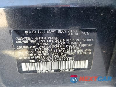 Zdjęcie 12 z 12 samochodu: 2014 SUBARU XV CROSSTREK 2.0 LIMITED VIN:JF2GPAGC4E8320383 - miniatura