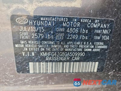 Zdjęcie 12 z 12 samochodu: 2016 HYUNDAI AZERA BASE VIN:KMHFG4JG8GA509990 - miniatura