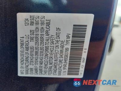 Zdjęcie 14 z 14 samochodu: 2025 HONDA ODYSSEY EXL VIN:5FNRL6H69SB037689 - miniatura