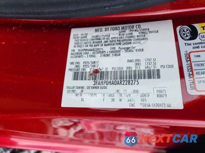 Zdjęcie 12 z 12 samochodu: 2010 FORD FUSION SE VIN:3FAHP0HA0AR228275 - miniatura