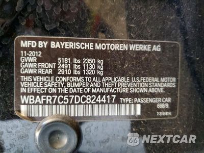 Zdjęcie 12 z 12 samochodu: 2013 BMW 535 I VIN:WBAFR7C57DC824417 - miniatura