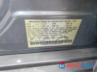 Zdjęcie 13 z 13 samochodu: 2008 NISSAN MAXIMA 3.5 SE VIN:1N4BA41E58C823420 - miniatura