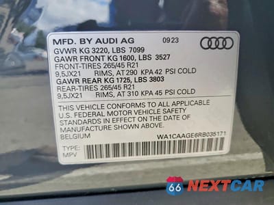 Zdjęcie 14 z 14 samochodu: 2024 AUDI Q8 E-TRON SPORTBACK PREMIUM PLUS VIN:WA1CAAGE6RB035171 - miniatura