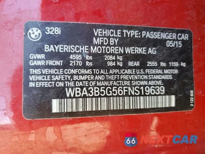 Zdjęcie 12 z 12 samochodu: 2015 BMW 328 XI SULEV VIN:WBA3B5G56FNS19639 - miniatura