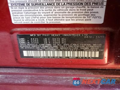Zdjęcie 12 z 12 samochodu: 2012 SUBARU LEGACY 2.5I PREMIUM VIN:4S3BMAC67C1015970 - miniatura