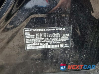 Zdjęcie 13 z 13 samochodu: 2022 BMW X3 XDRIVE30I VIN:5UX53DP03N9M88775 - miniatura