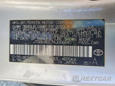 Zdjęcie 12 z 12 samochodu: 2010 TOYOTA COROLLA LE VIN:JTDBU4EE7AJ066680 - miniatura