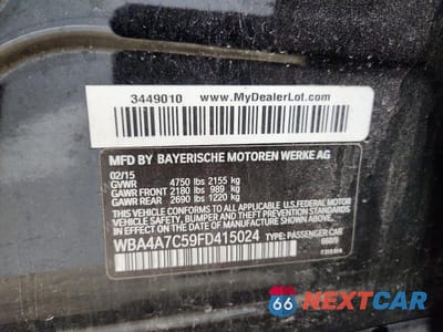 Zdjęcie 12 z 12 samochodu: 2015 BMW 428 XI GRAN COUPE VIN:WBA4A7C59FD415024 - miniatura