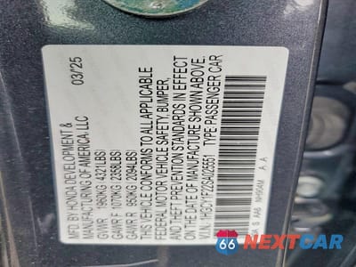 Zdjęcie 12 z 12 samochodu: 2025 HONDA ACCORD LX VIN:1HGCY1F22SA025551 - miniatura