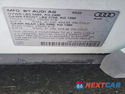 Zdjęcie 14 z 14 samochodu: 2022 AUDI Q5 PREMIUM PLUS 45 VIN:WA1EAAFY6N2092856 - miniatura