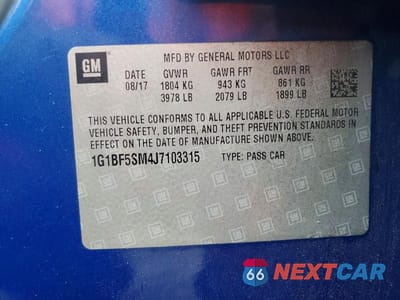 Zdjęcie 12 z 12 samochodu: 2018 CHEVROLET CRUZE PREMIER VIN:1G1BF5SM4J7103315 - miniatura