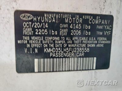 Zdjęcie 12 z 12 samochodu: 2015 HYUNDAI ELANTRA GT BASE VIN:KMHD35LH5FU238558 - miniatura
