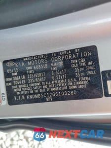 Zdjęcie 14 z 14 samochodu: 2016 KIA SEDONA LX VIN:KNDMB5C12G6103280 - miniatura