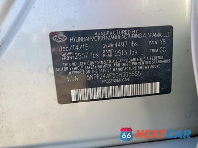 Zdjęcie 12 z 12 samochodu: 2016 HYUNDAI SONATA SE VIN:5NPE24AF5GH365555 - miniatura
