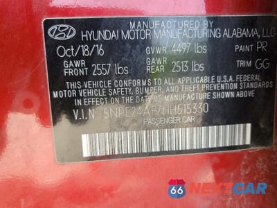 Zdjęcie 12 z 12 samochodu: 2017 HYUNDAI SONATA SE VIN:5NPE24AF7HH515330 - miniatura