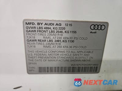 Zdjęcie 13 z 13 samochodu: 2016 AUDI Q3 PREMIUM PLUS VIN:WA1EFCFSXGR014602 - miniatura