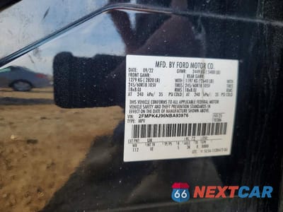 Zdjęcie 13 z 13 samochodu: 2022 FORD EDGE SEL VIN:2FMPK4J96NBA93976 - miniatura
