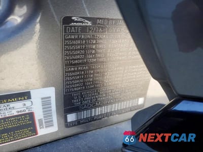 Zdjęcie 14 z 14 samochodu: 2017 JAGUAR F-PACE S VIN:SADCM2BVXHA880009 - miniatura