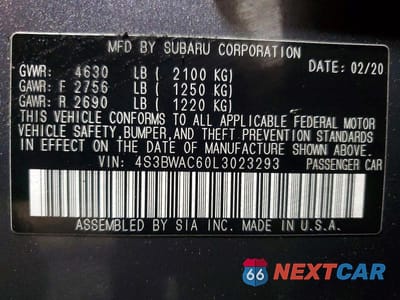 Zdjęcie 13 z 13 samochodu: 2020 SUBARU LEGACY PREMIUM VIN:4S3BWAC60L3023293 - miniatura