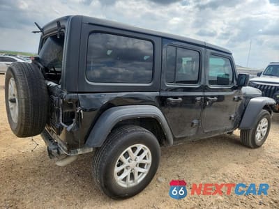 Trzecie zdjęcie samochodu z tyłu: 2023 JEEP WRANGLER SPORT VIN:1C4HJXDG4PW657343 - miniatura