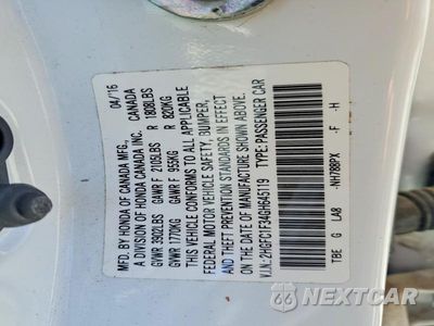 Zdjęcie 12 z 12 samochodu: 2016 HONDA CIVIC EX VIN:2HGFC1F34GH645119 - miniatura
