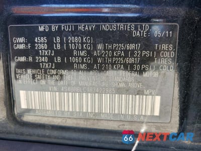 Zdjęcie 13 z 13 samochodu: 2011 SUBARU OUTBACK 2.5I LIMITED VIN:4S4BRBLC1B3422985 - miniatura